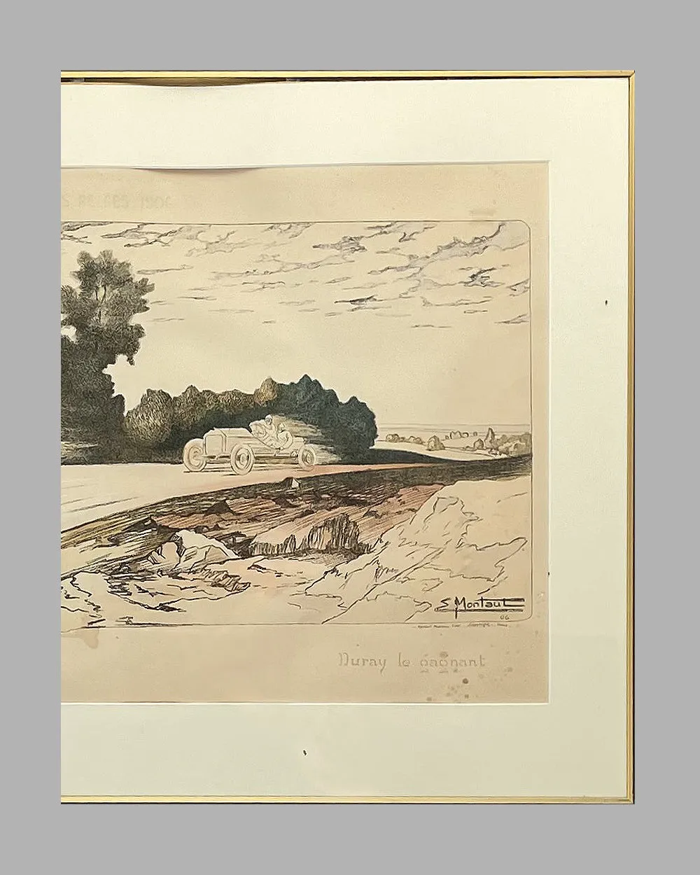 7 - Duray le gagnant, hand colored lithograph, 1906 by Ernest Montaut