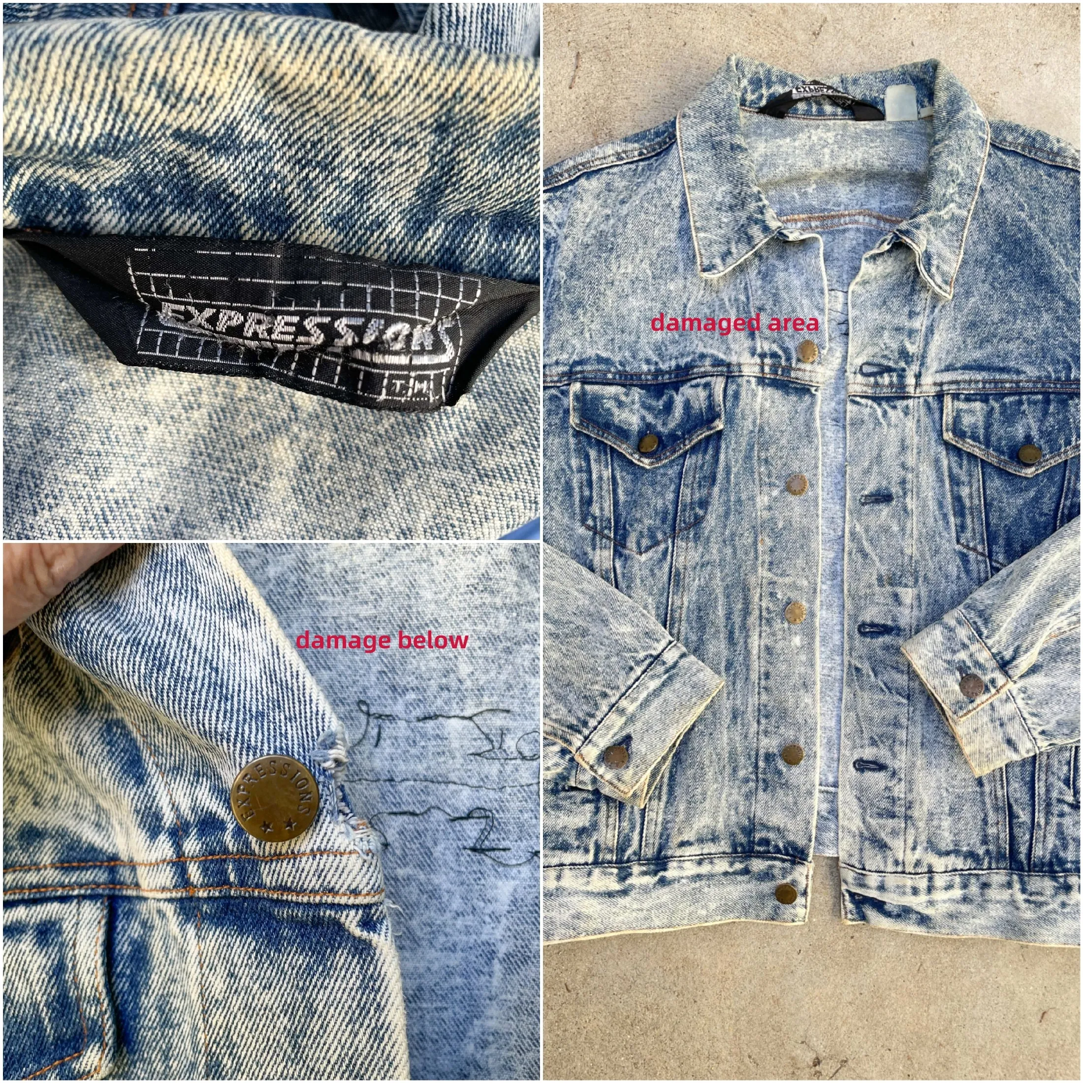 80s Acid Washed Denim Jacket Grateful Dead Patches, Dead Head Denim Jacket, Grunge Rocker