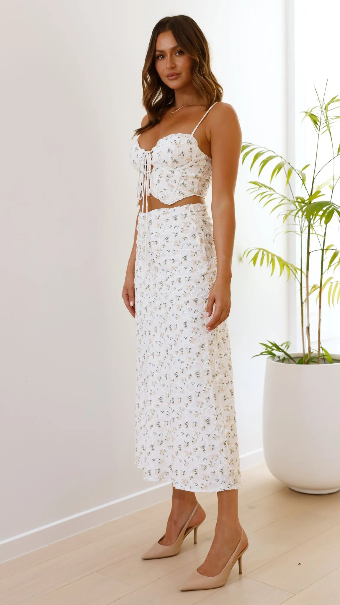 Aretha Top - White/Yellow Floral