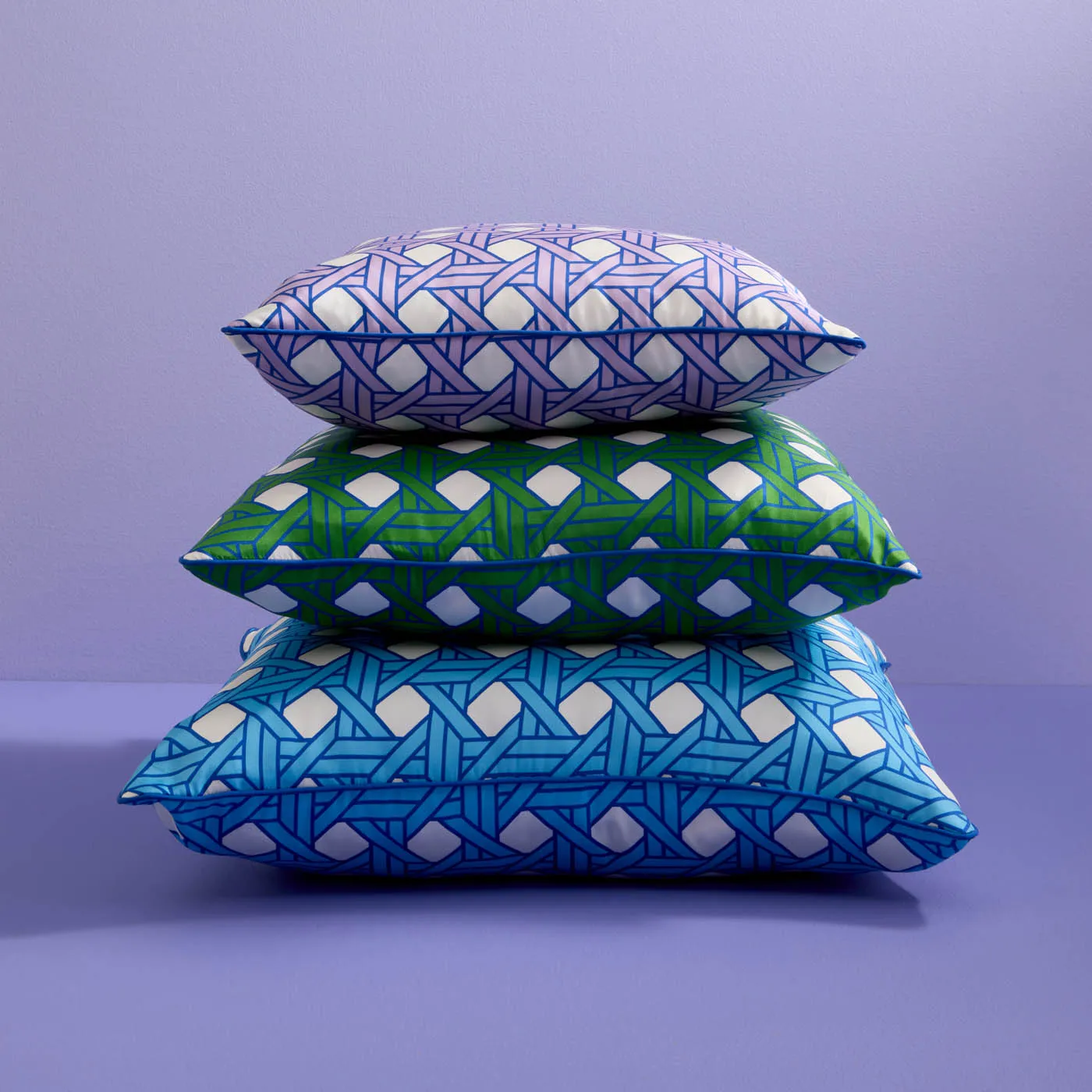 Basketweave Blue Pillow