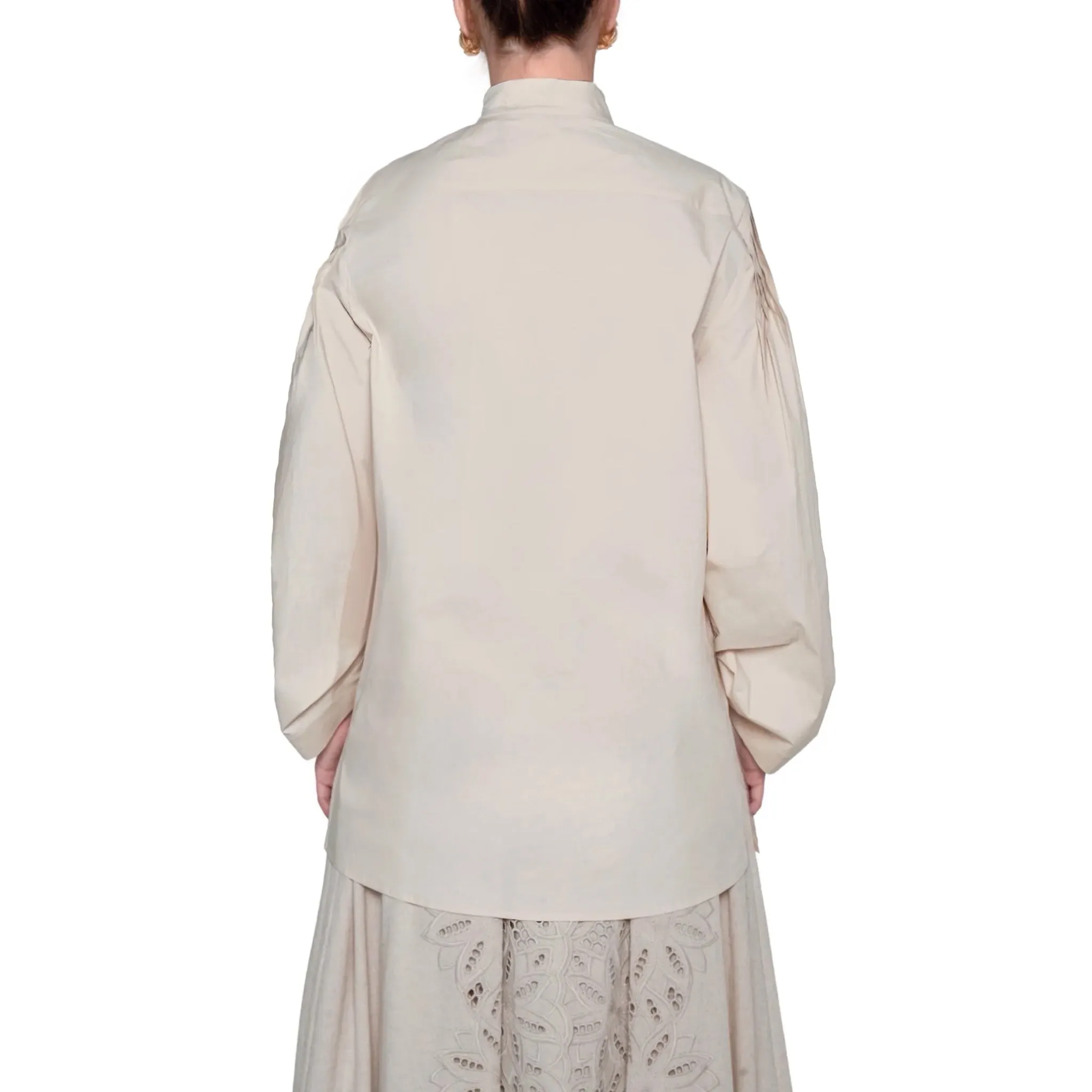Beige Long Sleeve Poplin Shirt