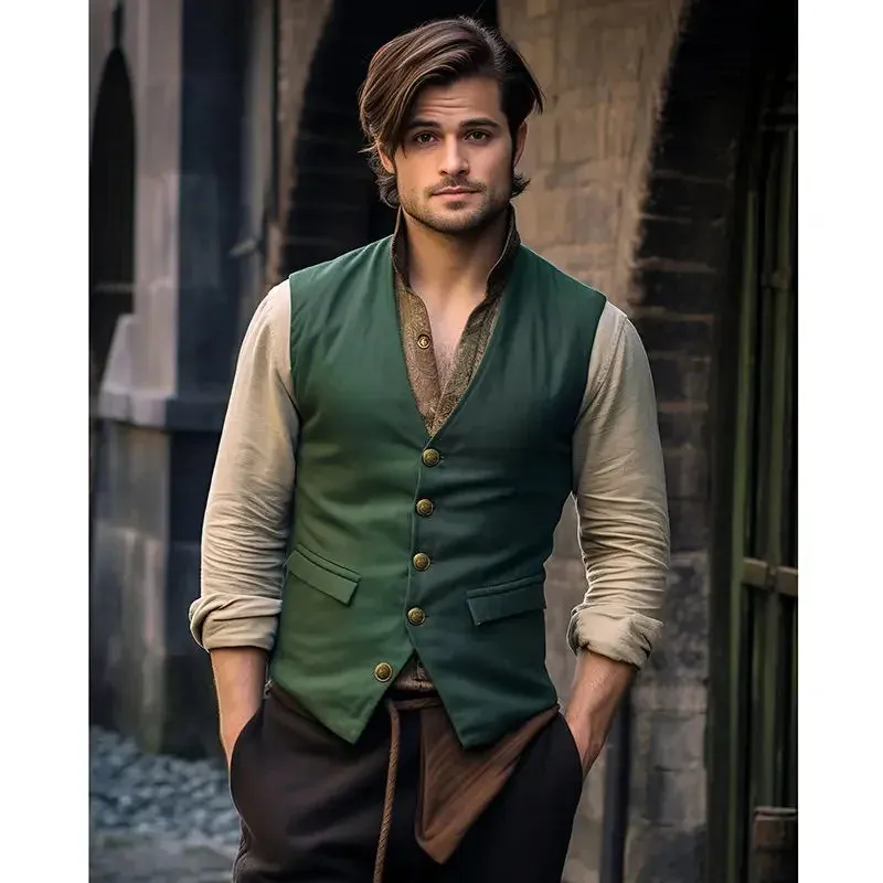BONSIR  -  Men's Autumn and Winter New Suit Vest Solid Single Breasted Men's Vest