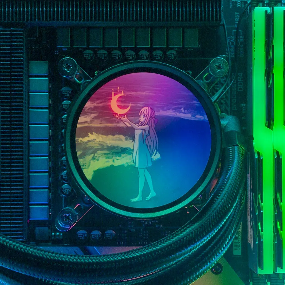 Catching The Moon AIO Cover for DeepCool Castle 240EX 280EX 360EX Addressable RGB