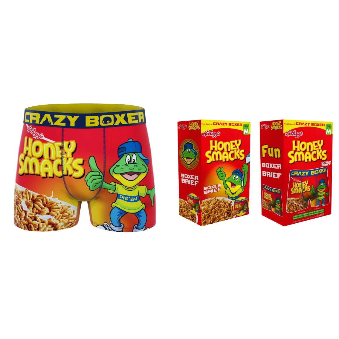 CRAZYBOXER Kellogg's Honey Smack Cereal Box Men's Boxer Briefs (Creative Packaging)
