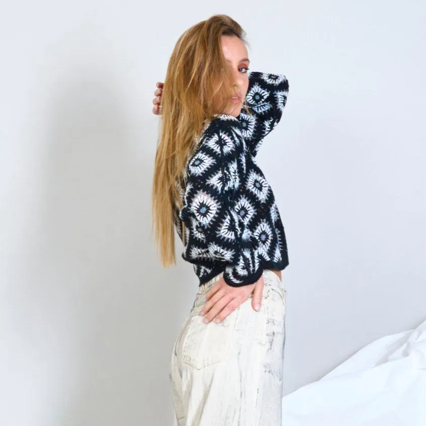 Cropped crochet sweater wholesale