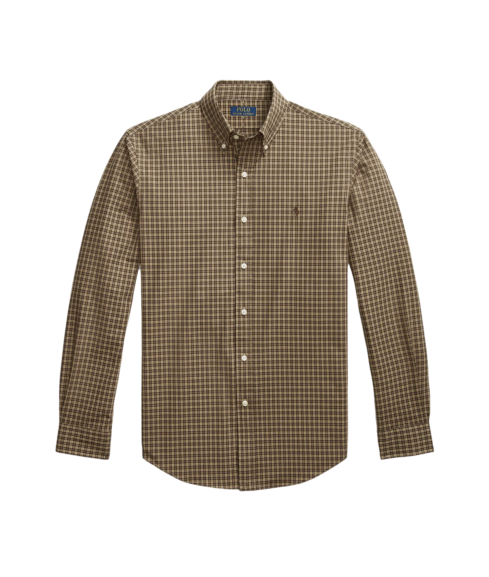 Custom Fit Plaid Stretch Poplin Shirt - Green
