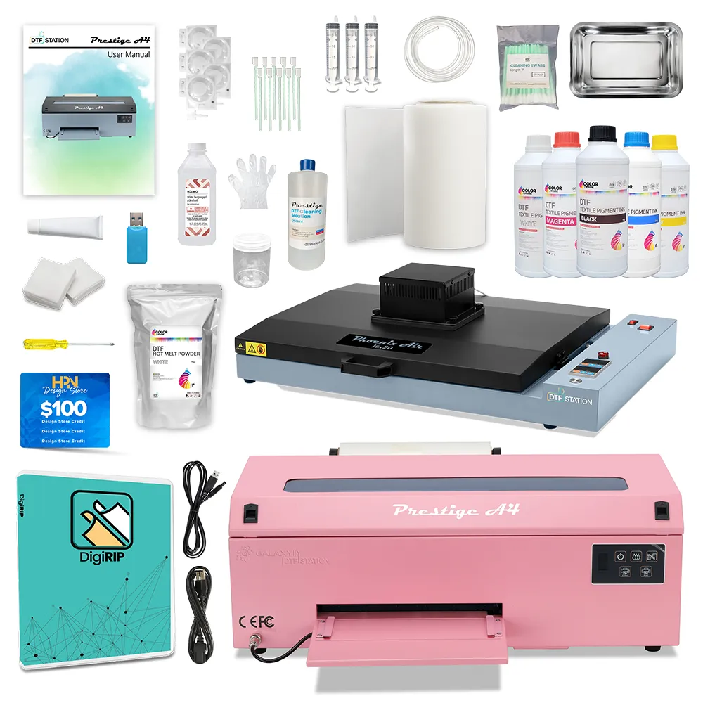 DTF Station Prestige A4 Curing Oven Bundle - Pink