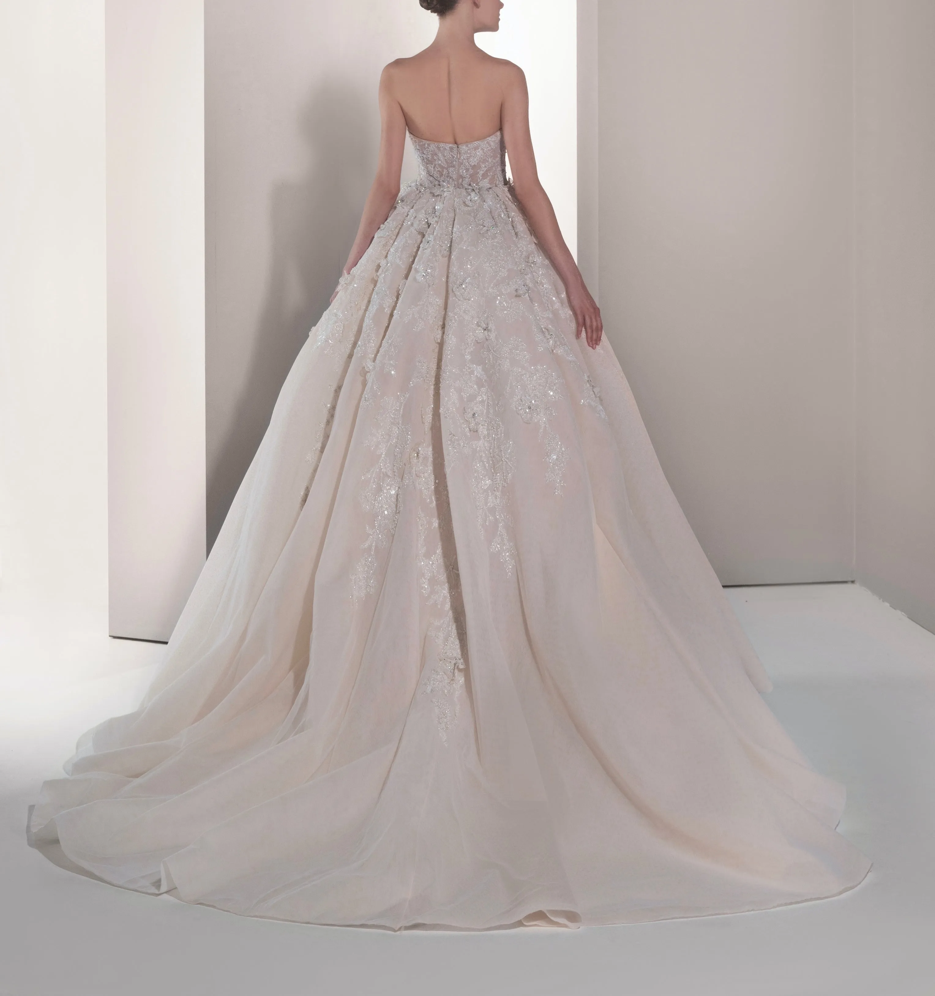 Fitted Tulle Dress in Blush Color