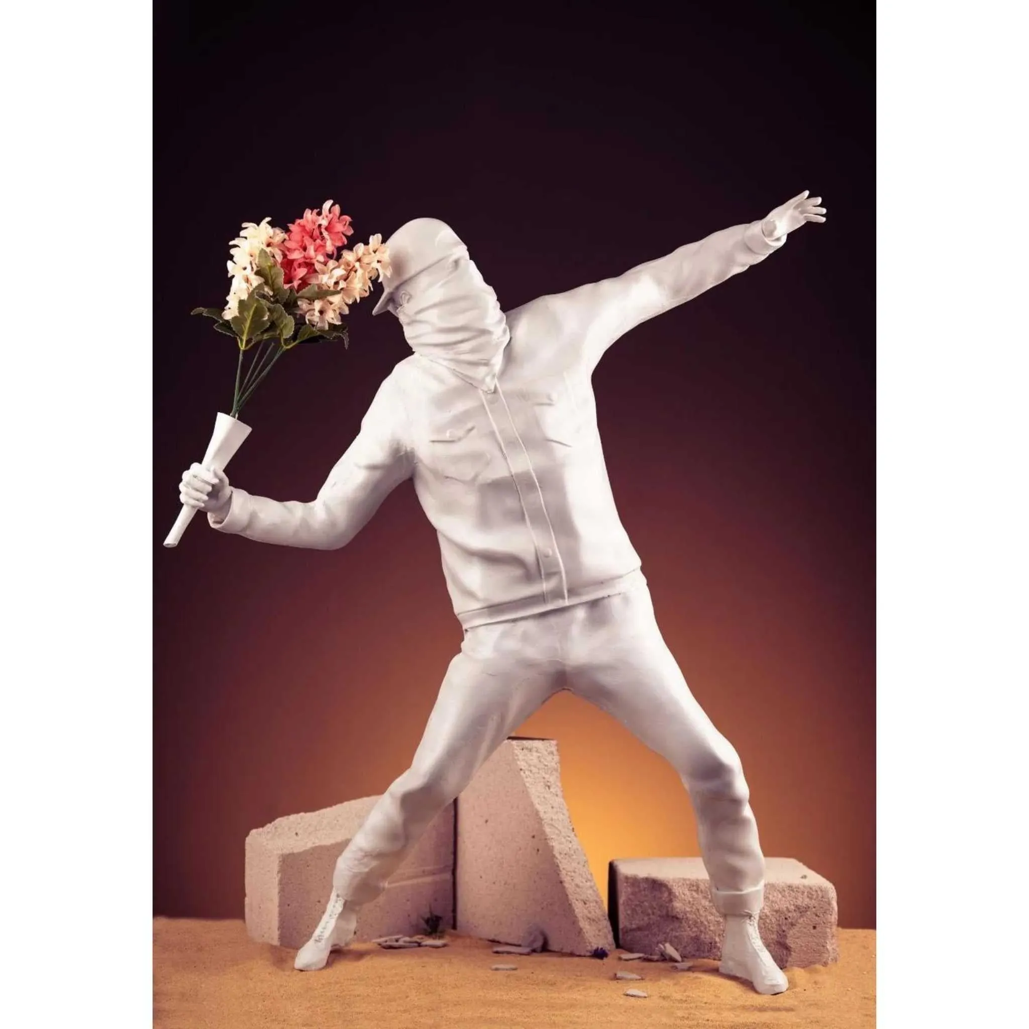 Flower Power: The Banksy Sculpture with Throwing Man