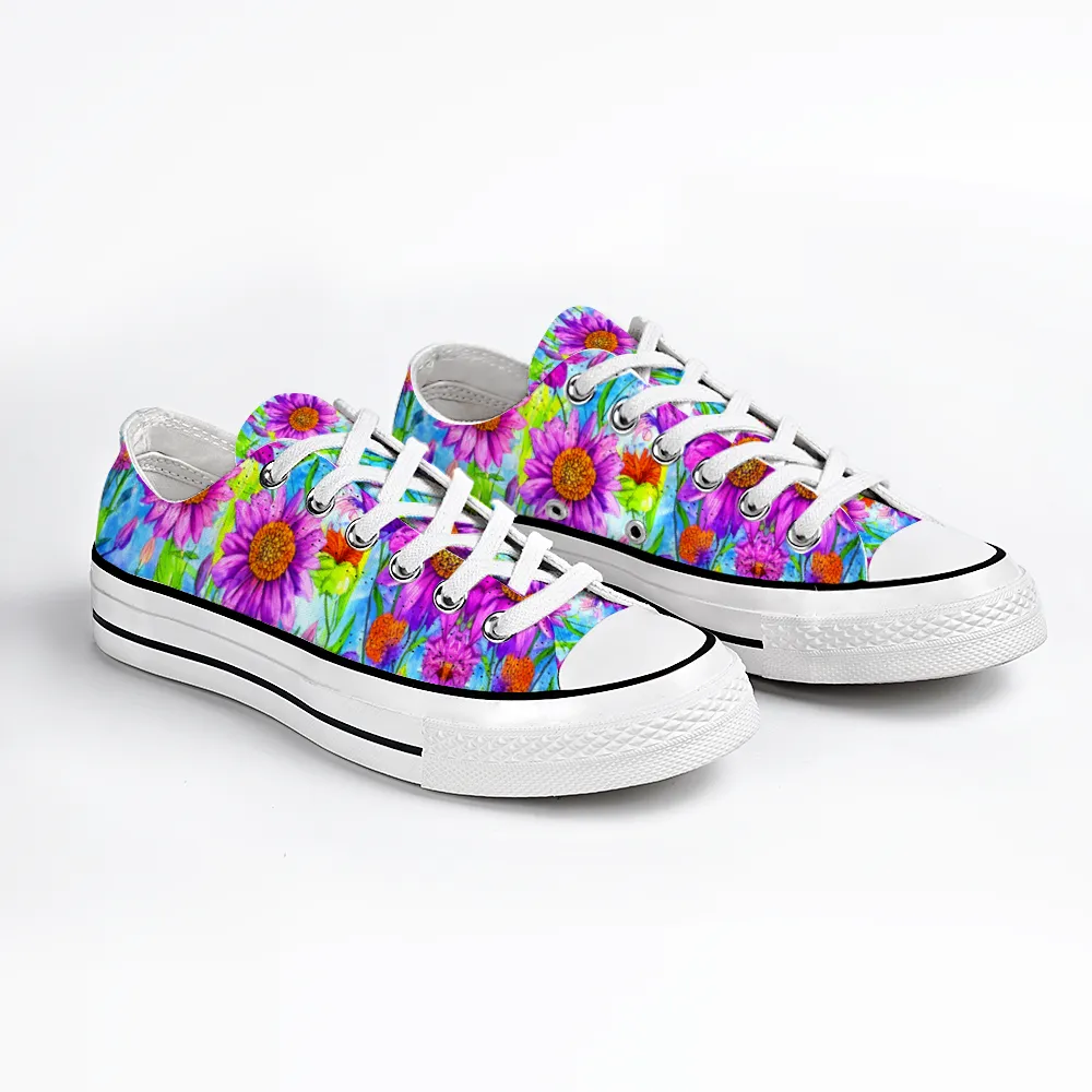 Flowers Collection - Classic Unisex Low Top Canvas Sneakers