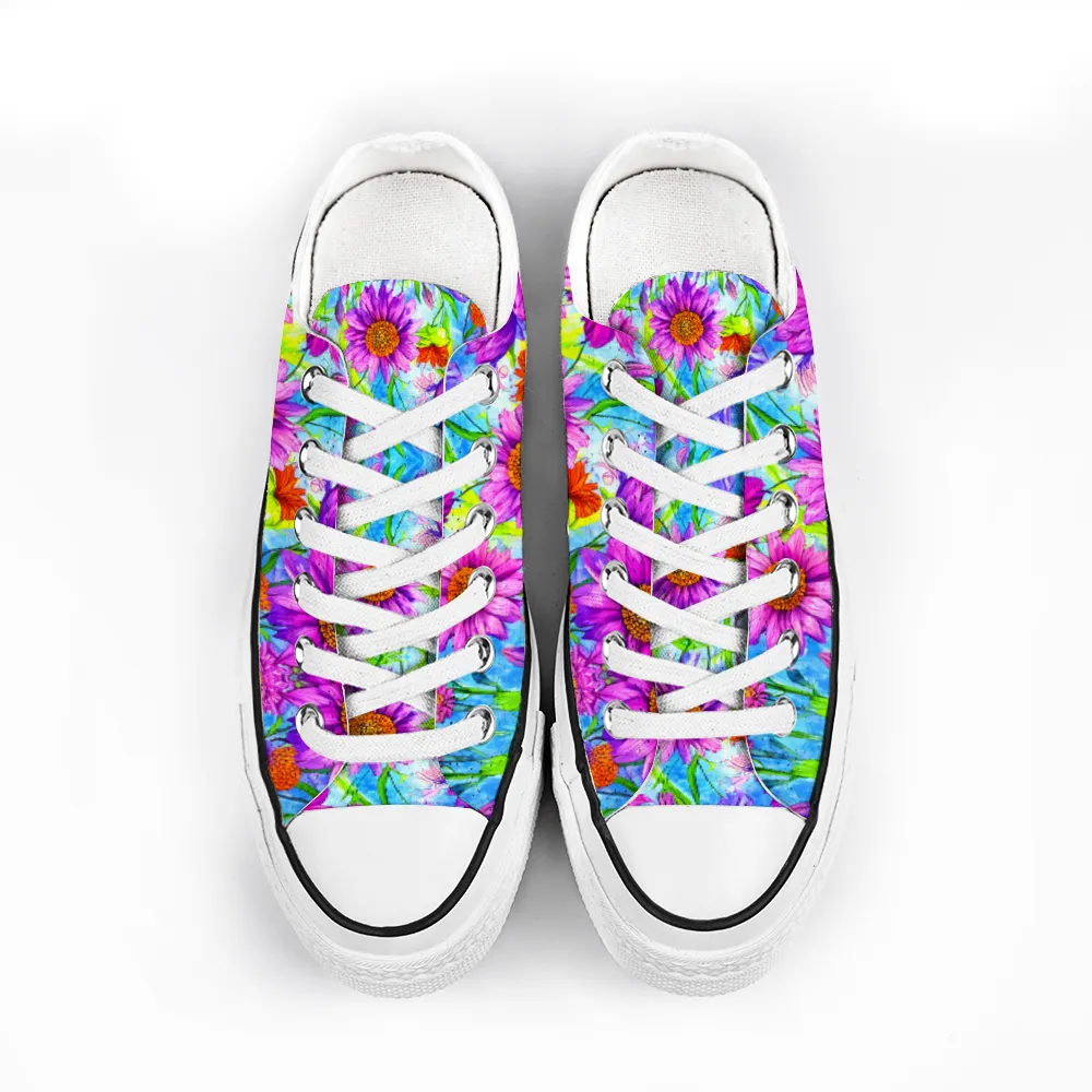 Flowers Collection - Classic Unisex Low Top Canvas Sneakers