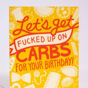 funny carbs birthday card, pasta birthday card, funny birthday card for foodie
