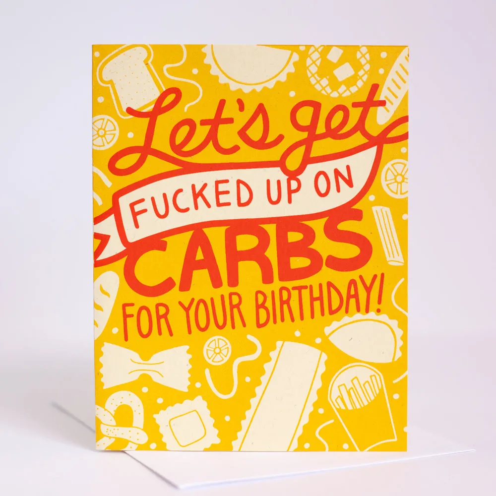 funny carbs birthday card, pasta birthday card, funny birthday card for foodie