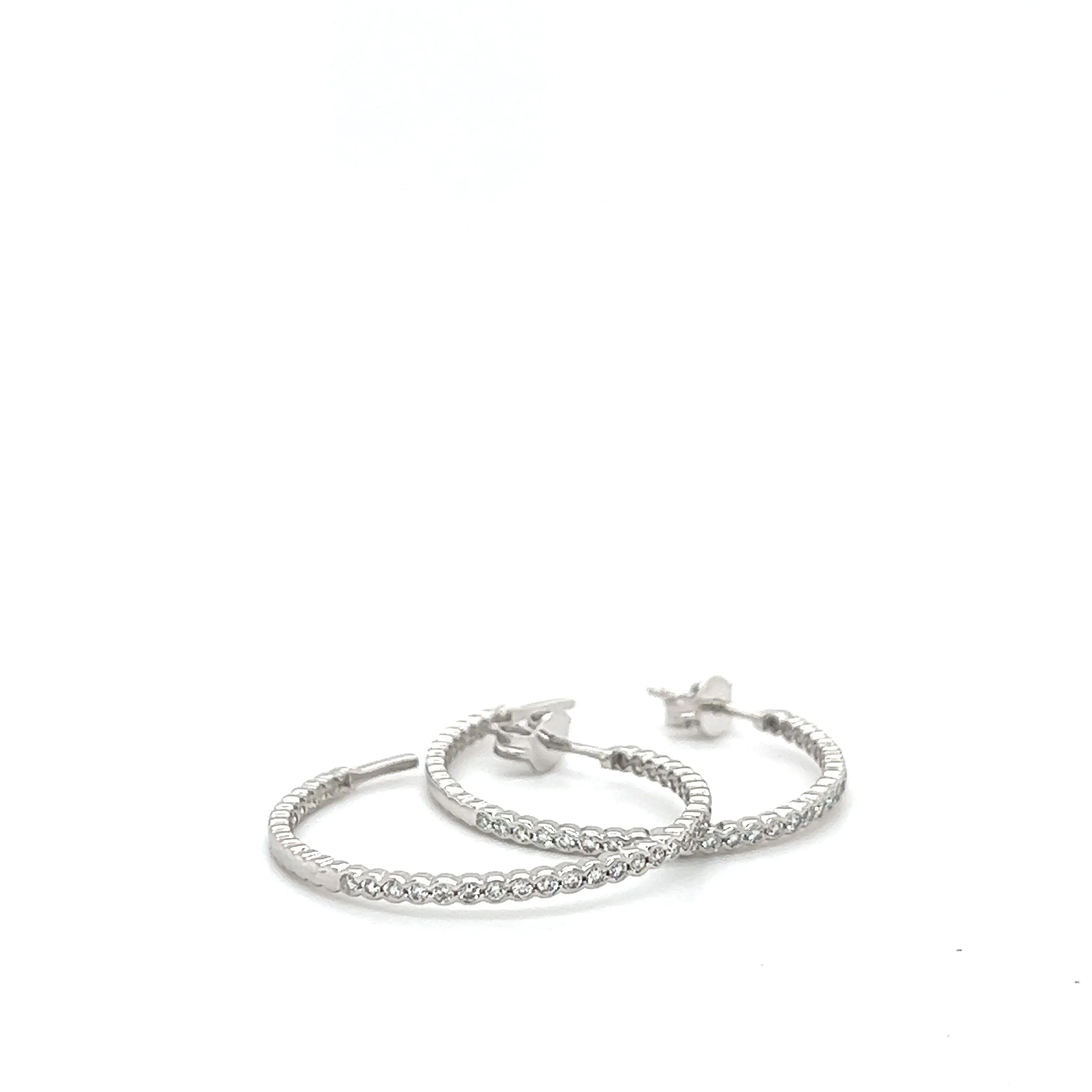 Hooped Diamond Covered Earrings