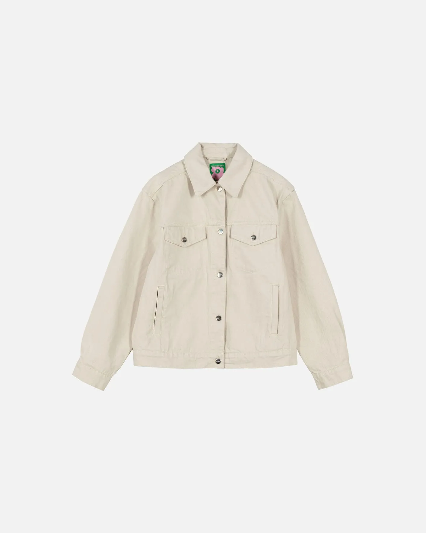 kioski ystävyys unikko denim jacket - cream