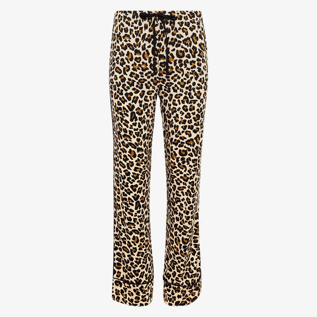 Lana Leopard Tan Women's Relaxed Pant Luxe Loungewear