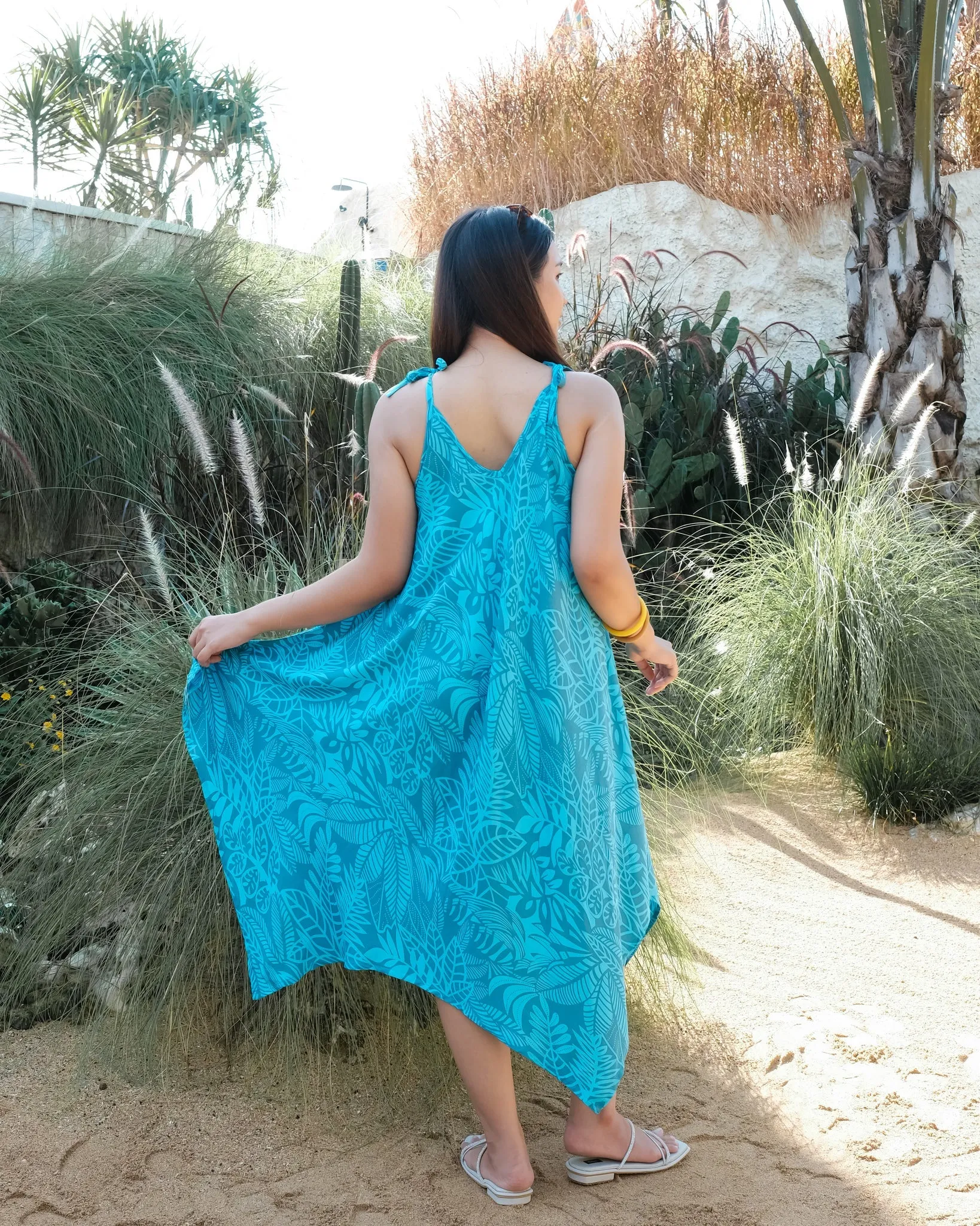 Leaf Print Handkerchief Dress