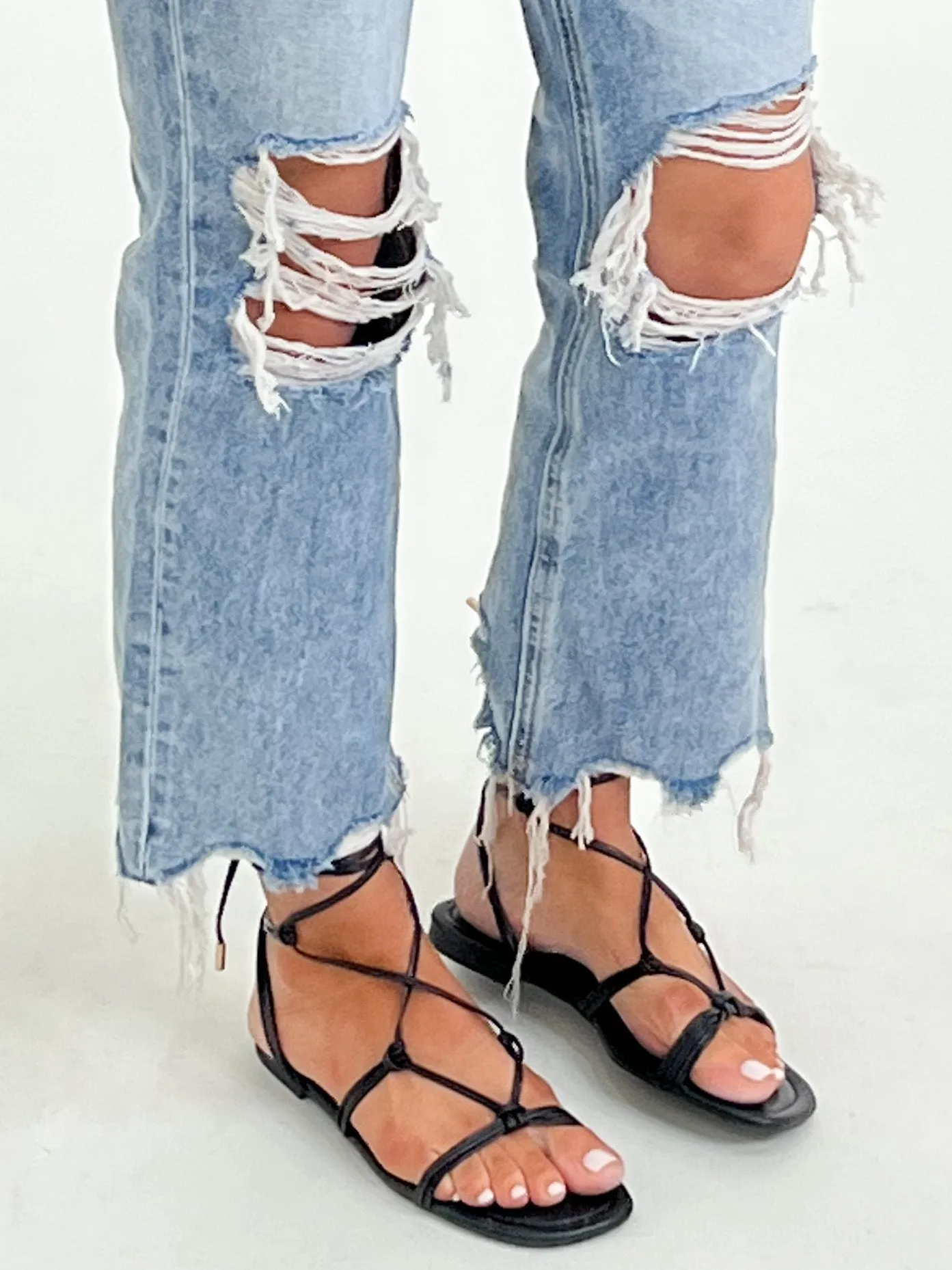 Lucia Lace-Up Sandal | Black | FINAL SALE