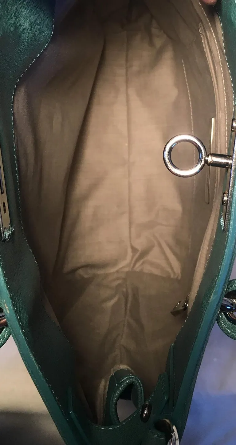 Marc Jacobs Teal Leather and Sequin Duffy Frog Tote