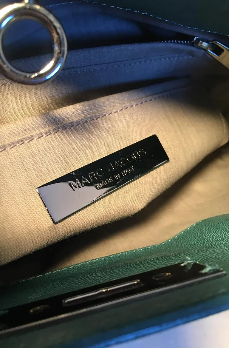 Marc Jacobs Teal Leather and Sequin Duffy Frog Tote