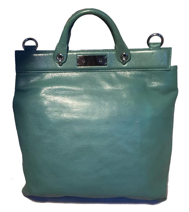 Marc Jacobs Teal Leather and Sequin Duffy Frog Tote