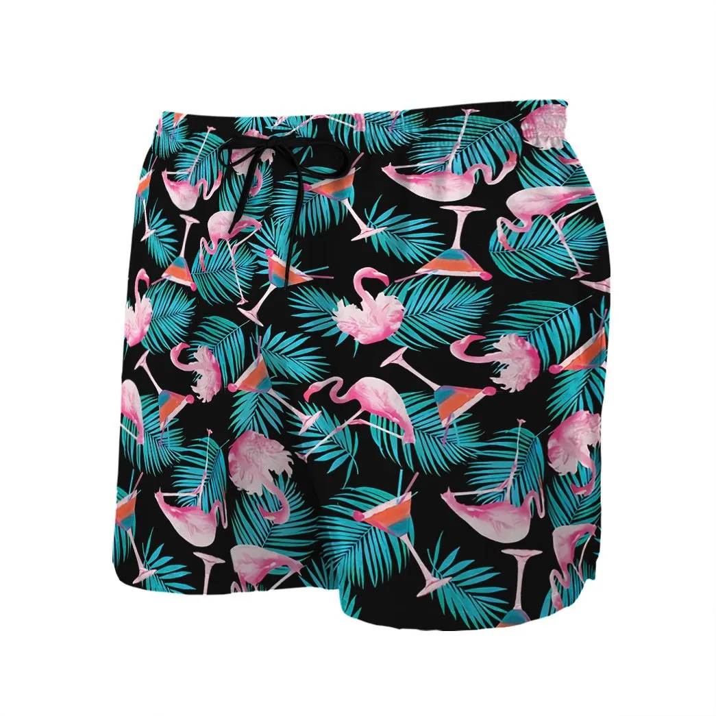 Martini Flamingo Hawaiian Button Shirt