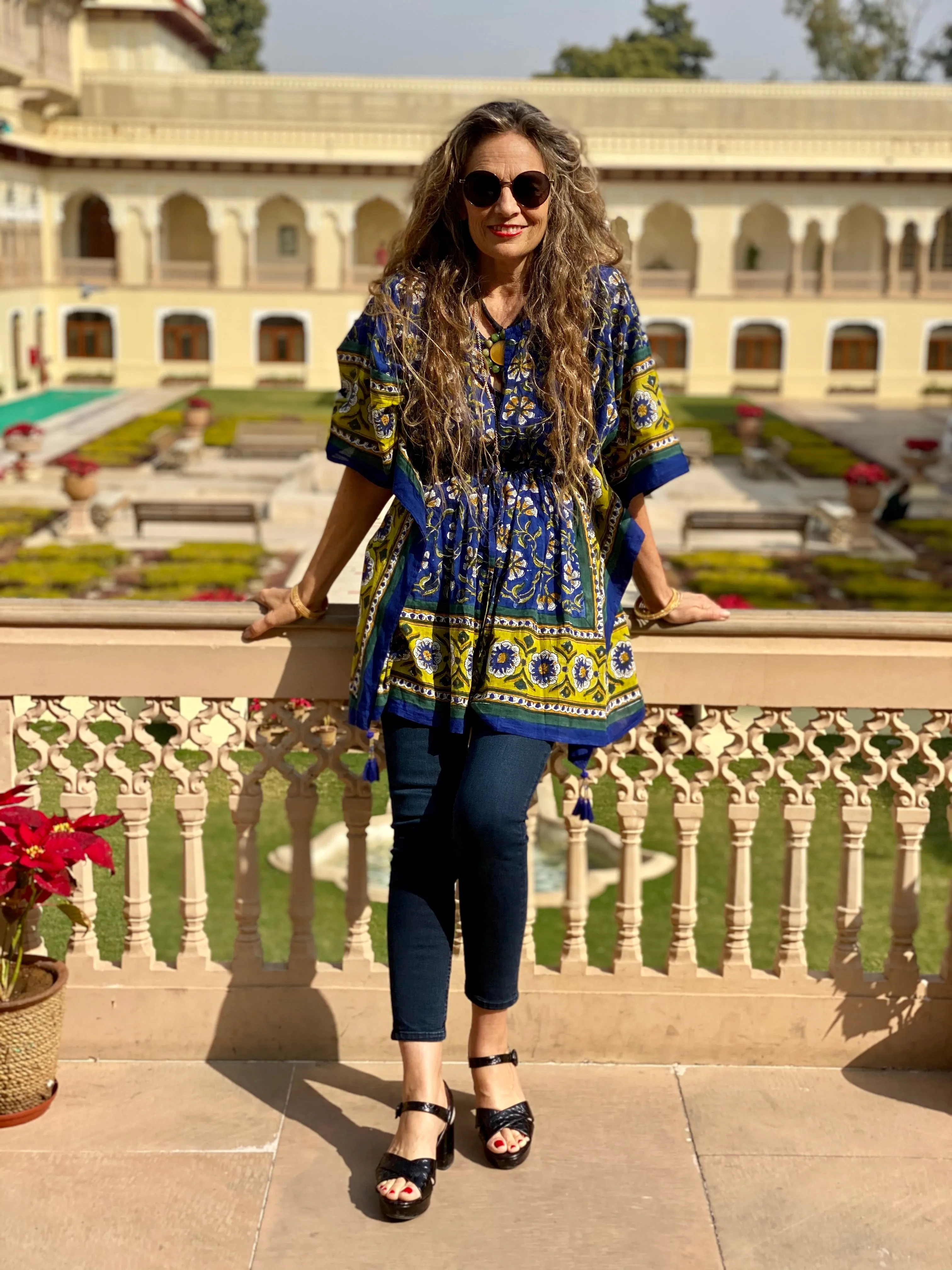 Morning Glory Floral Short Kaftan