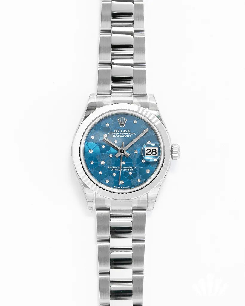 Rolex Datejust 31 Blue Floral Motif Dial