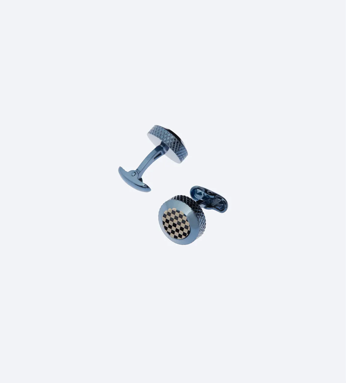 Round Checkered Cufflink
