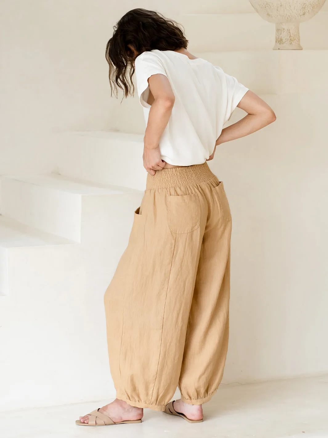 Sadhu French Linen Pants Sand