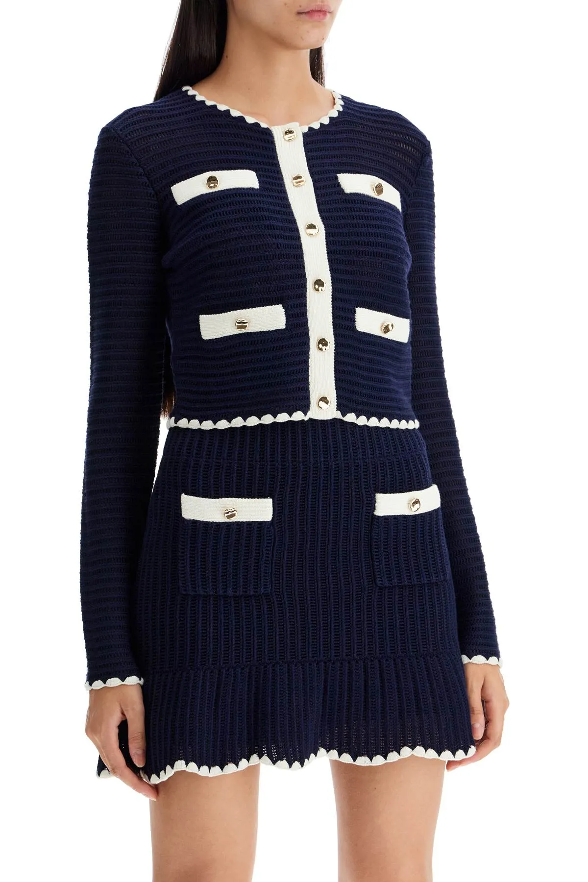 SELF PORTRAIT cropped crochet cardigan for