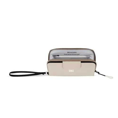 Sherpani Tulum Zip Wristlet Wallet in Con Leche Beige