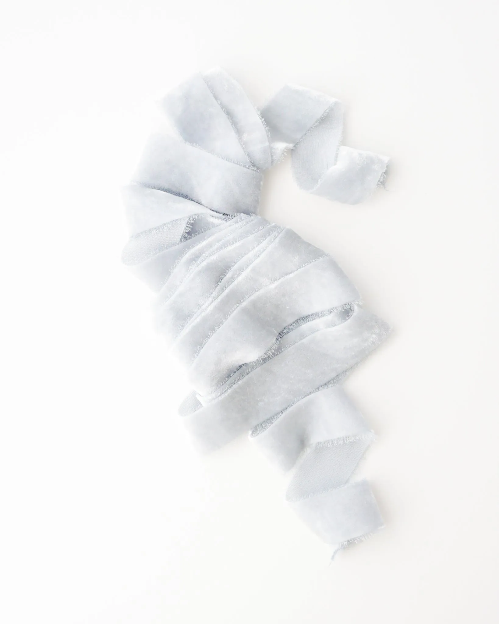 Silk Velvet Ribbon in Sky