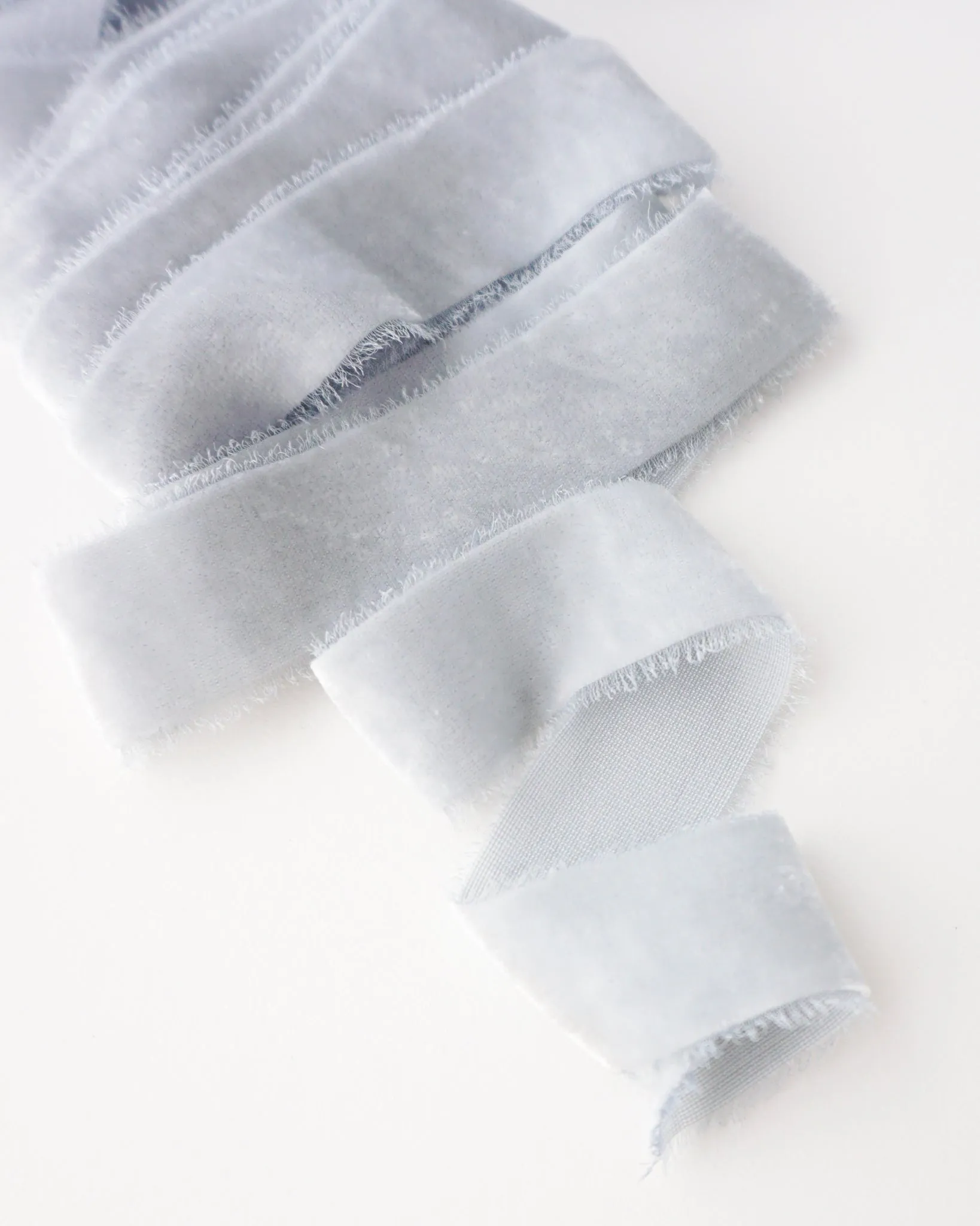 Silk Velvet Ribbon in Sky