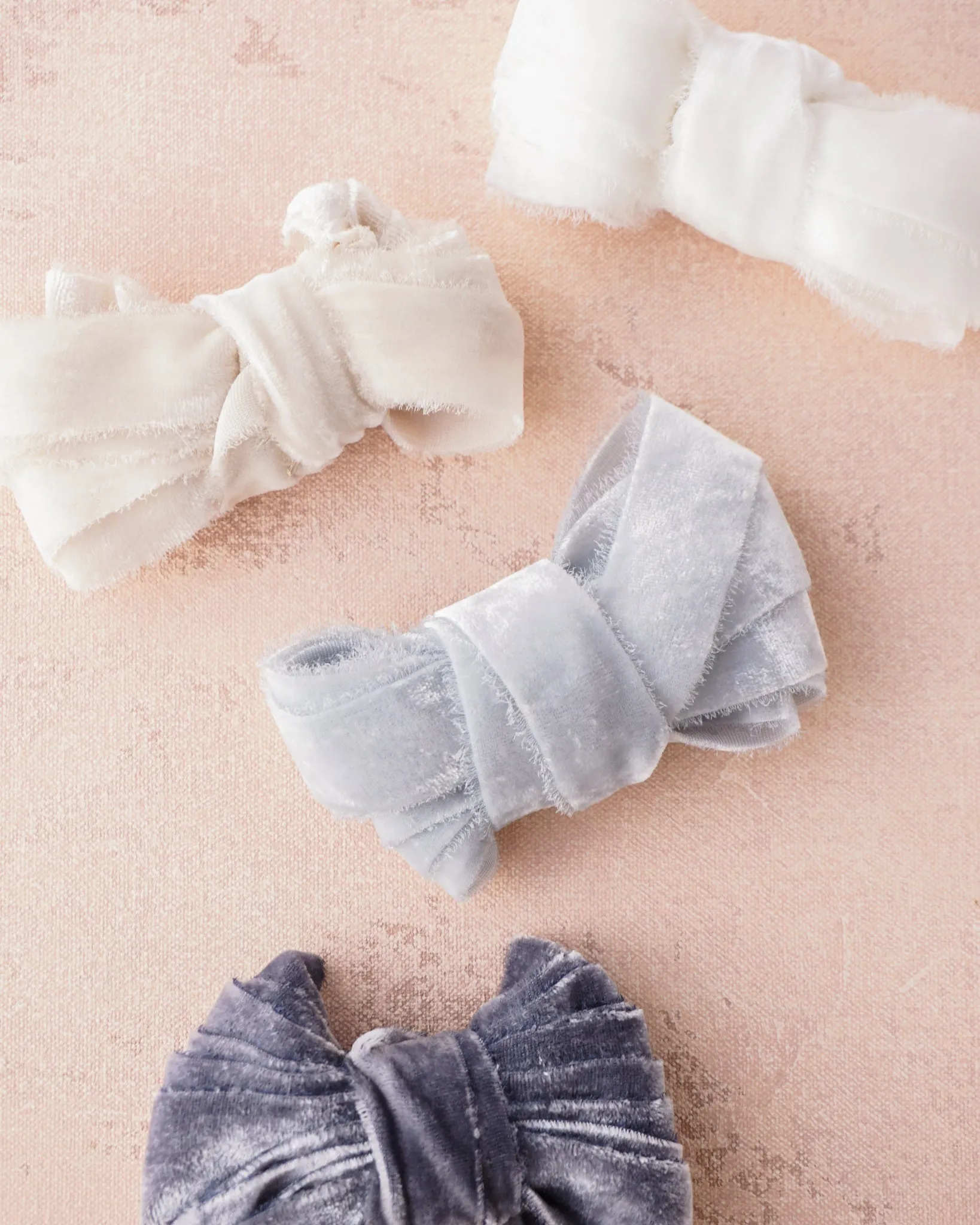 Silk Velvet Ribbon in Sky
