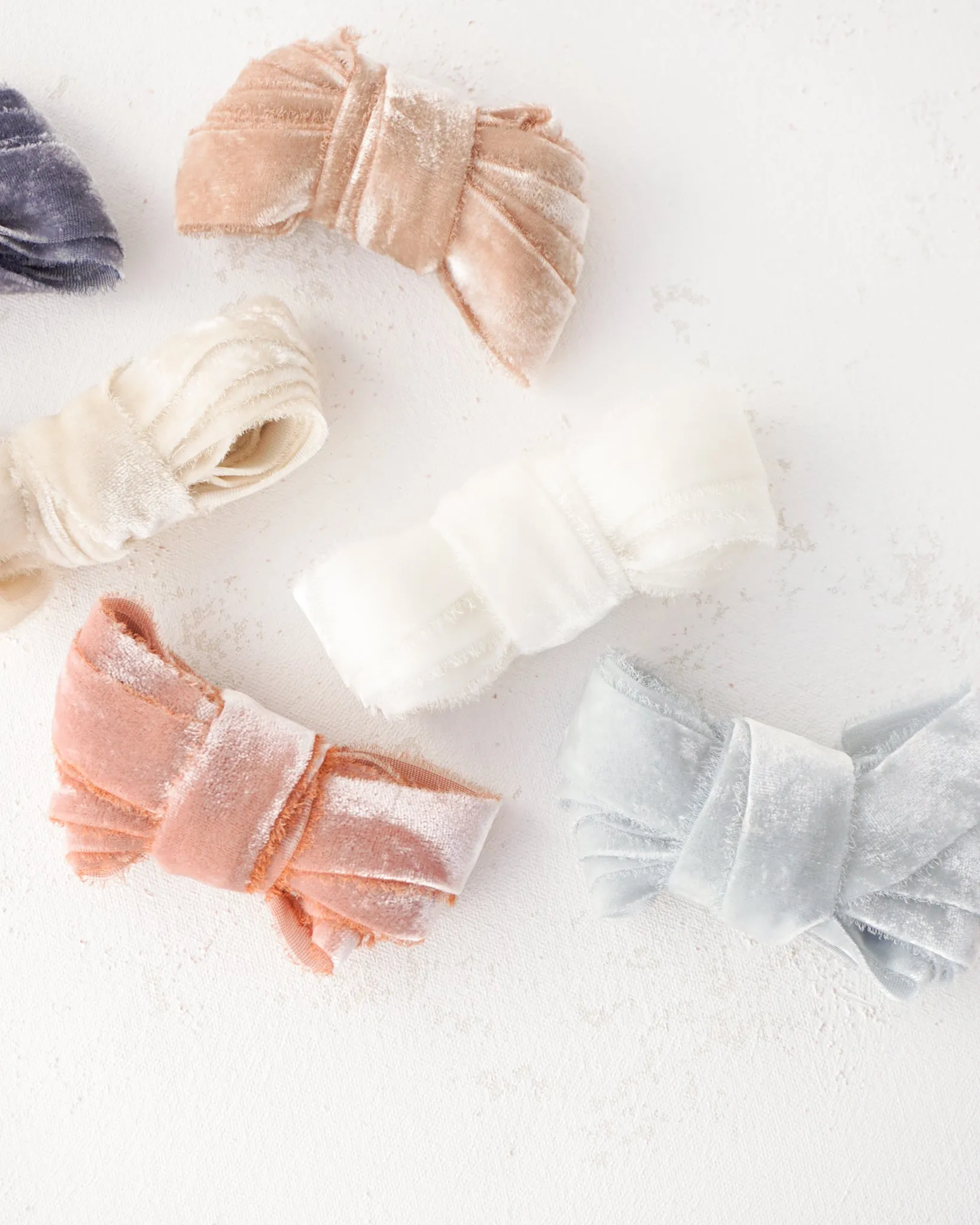 Silk Velvet Ribbon in Sky