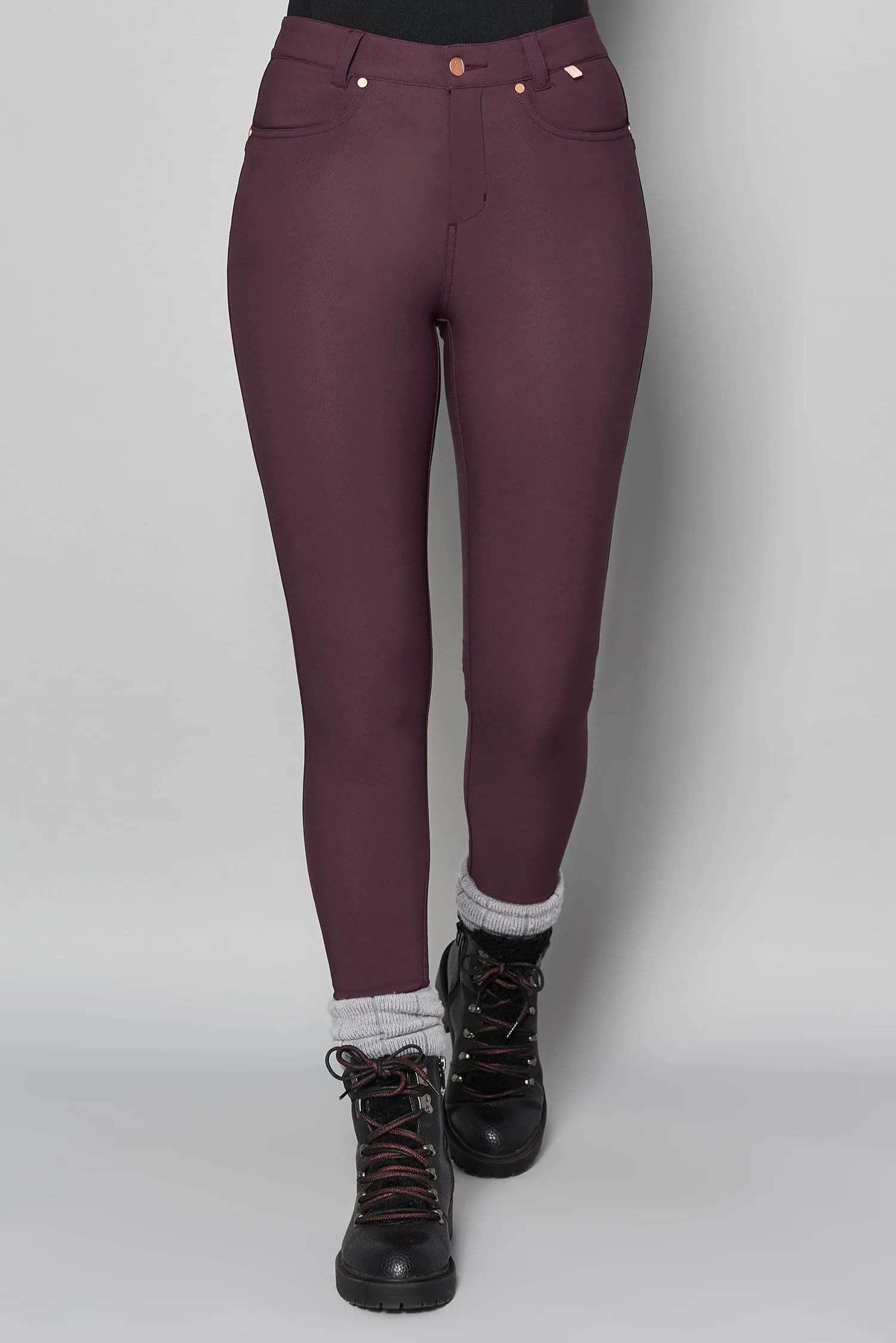 Thermal Skinny Outdoor Pants - Aubergine