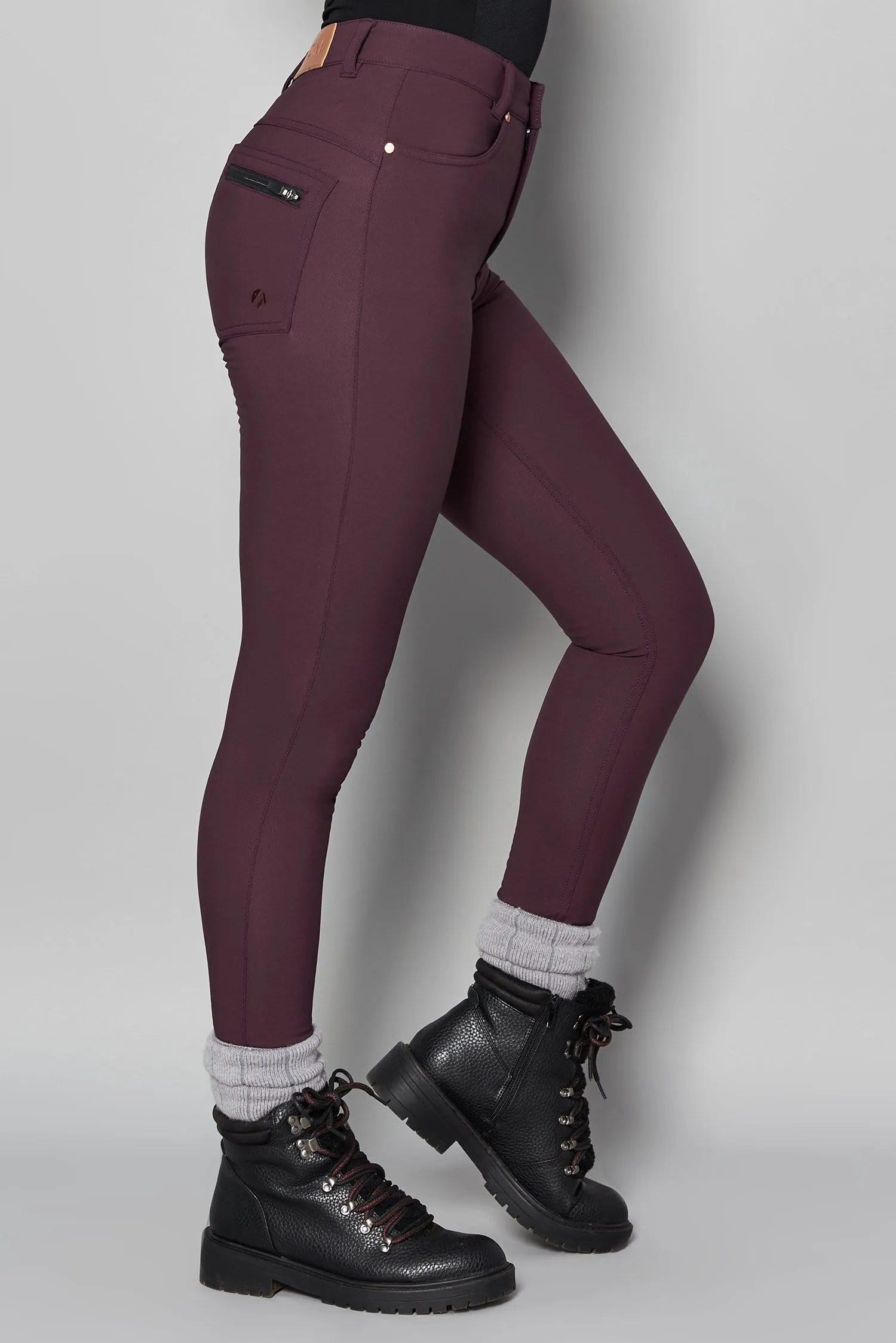 Thermal Skinny Outdoor Pants - Aubergine