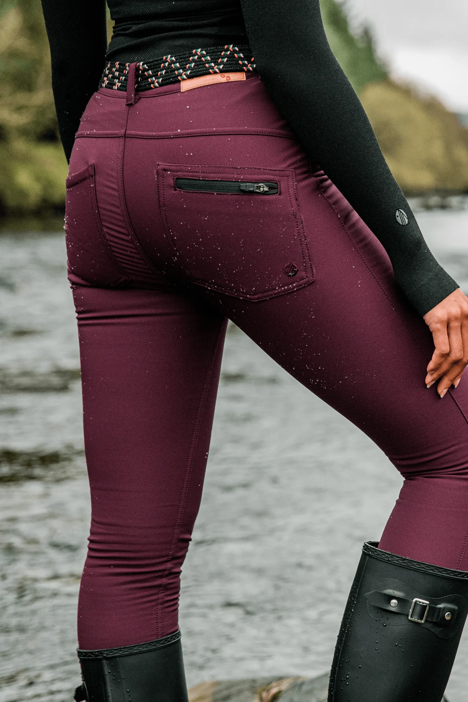 Thermal Skinny Outdoor Pants - Aubergine