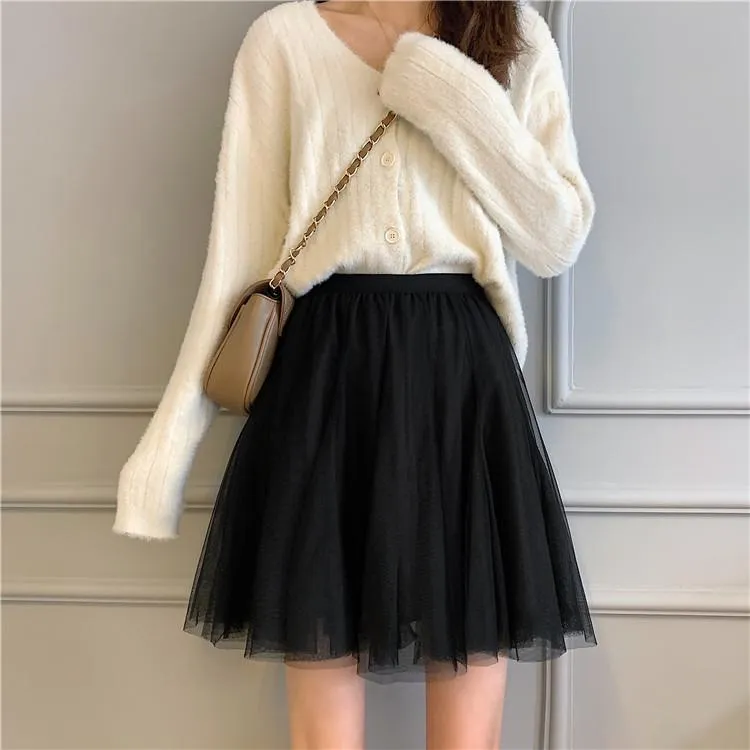Women's Cute Mesh Bubble Skirts